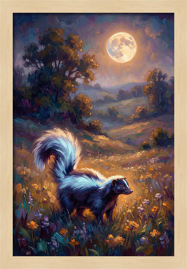 Skunk Under Moonlight