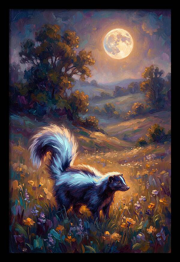 Skunk Under Moonlight