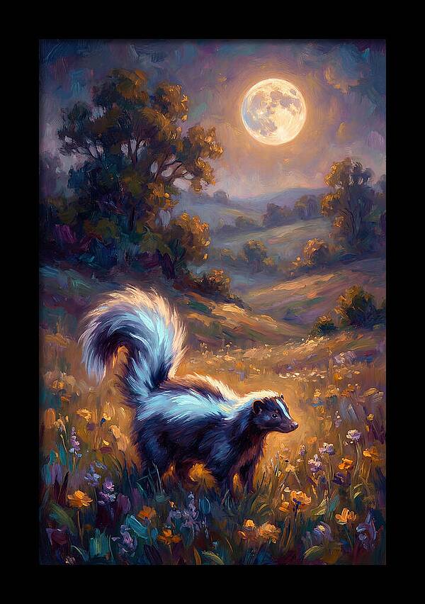 Skunk Under Moonlight
