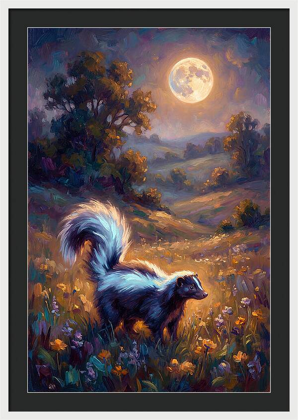 Skunk Under Moonlight