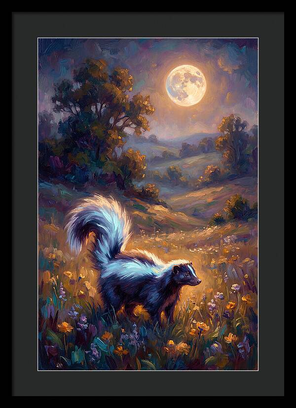 Skunk Under Moonlight