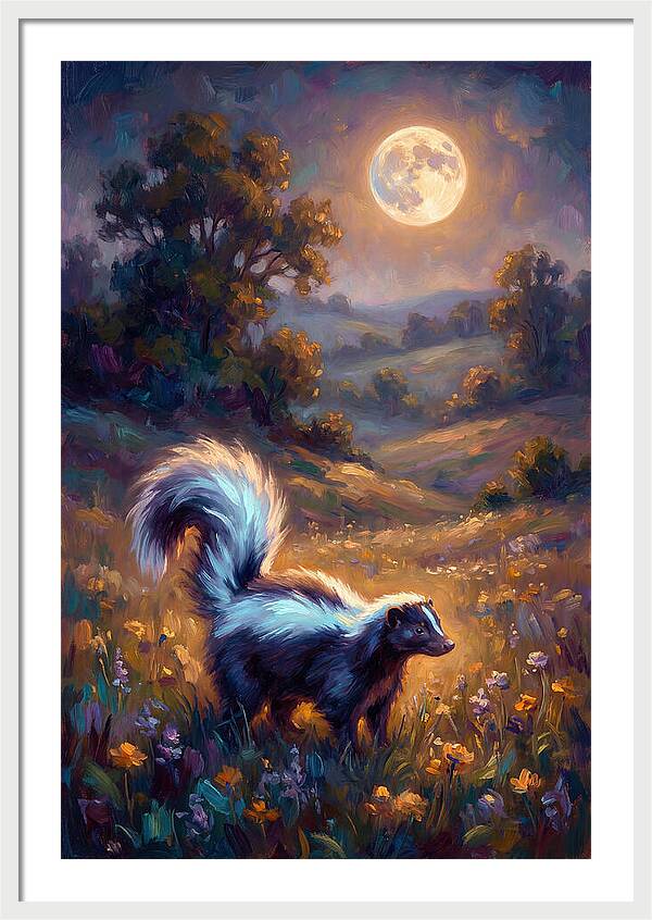 Skunk Under Moonlight