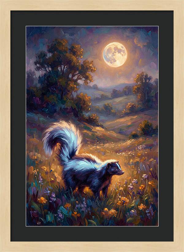 Skunk Under Moonlight