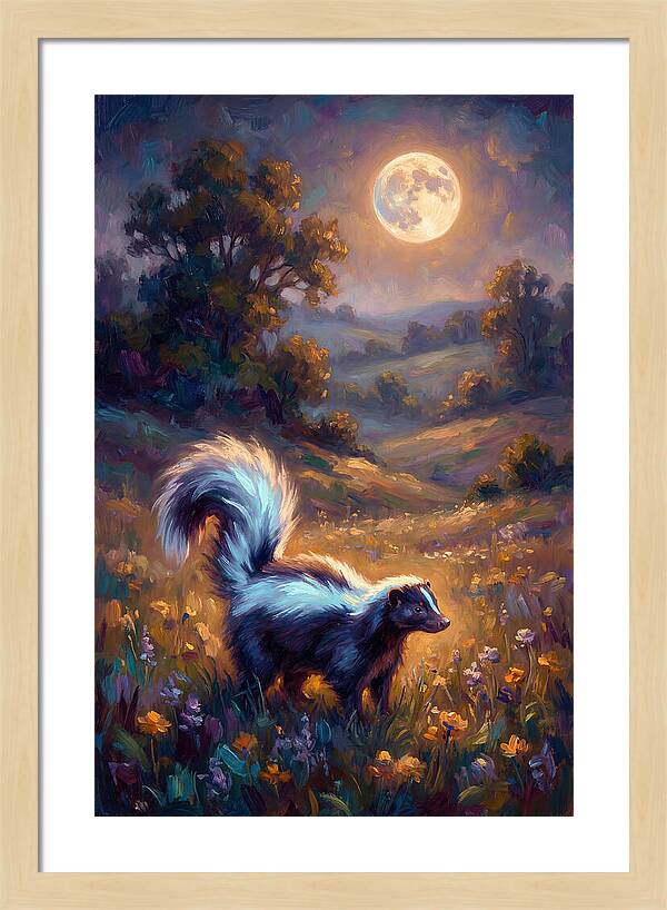 Skunk Under Moonlight