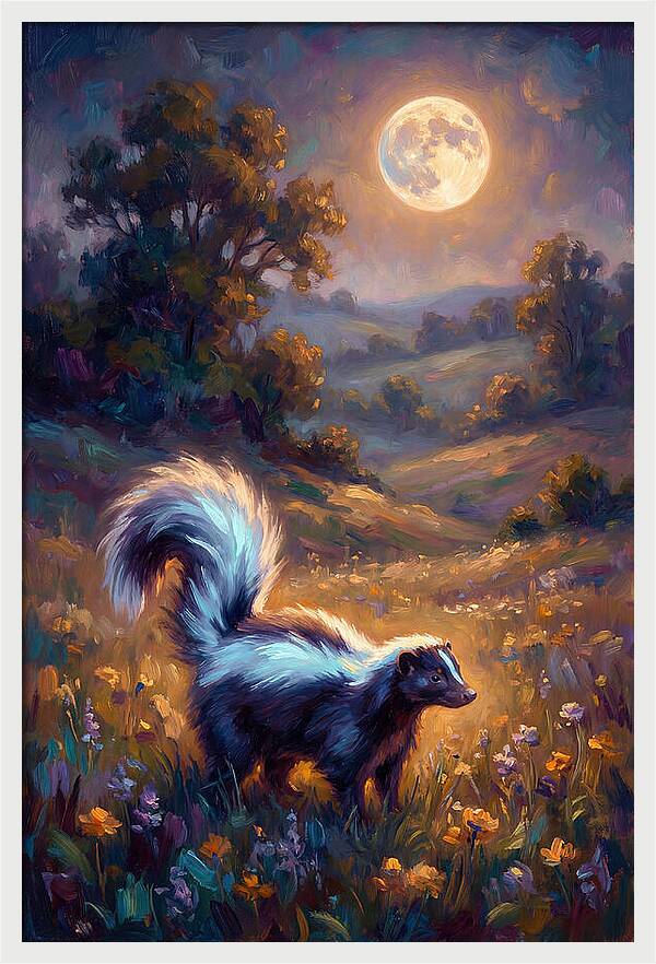 Skunk Under Moonlight