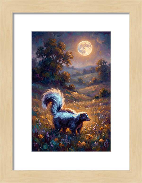 Skunk Under Moonlight