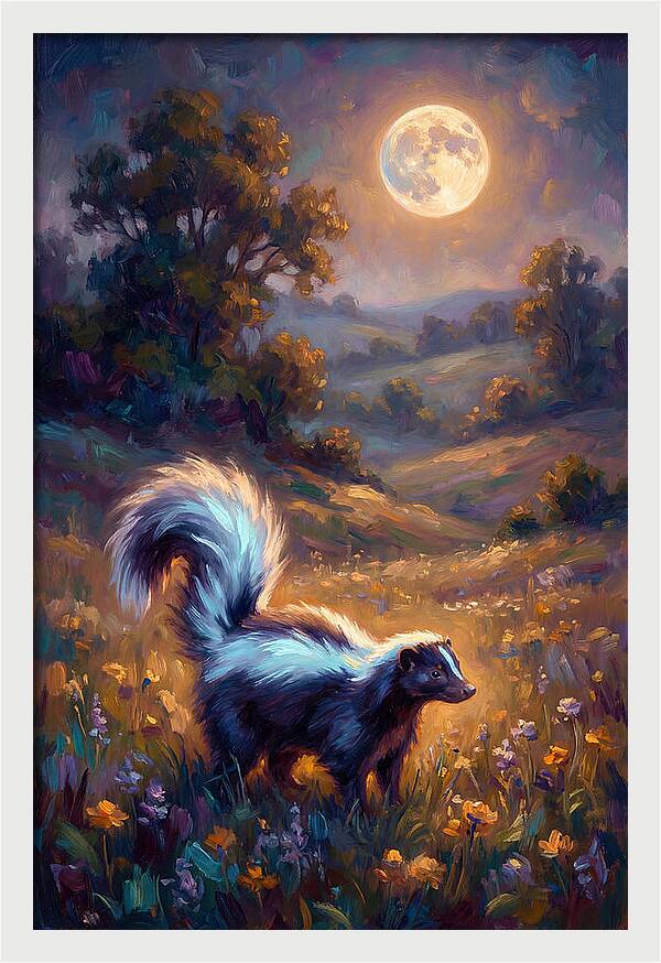 Skunk Under Moonlight
