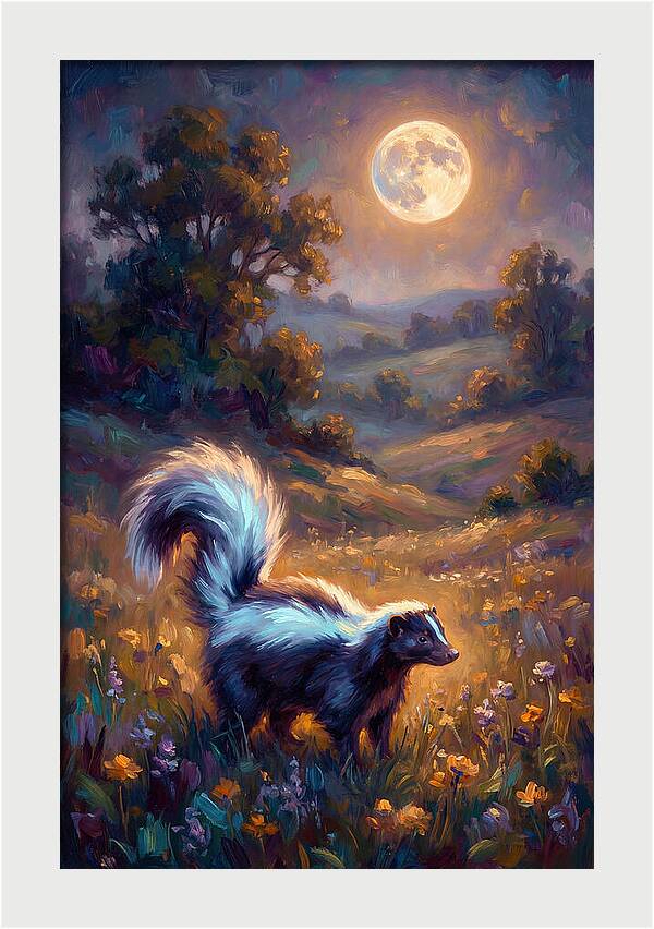 Skunk Under Moonlight