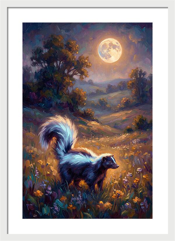 Skunk Under Moonlight