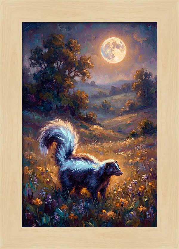 Skunk Under Moonlight