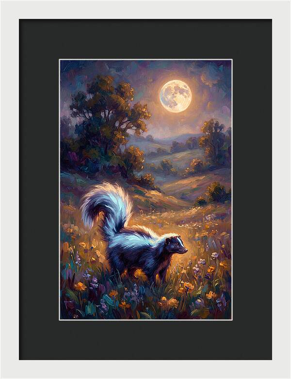 Skunk Under Moonlight