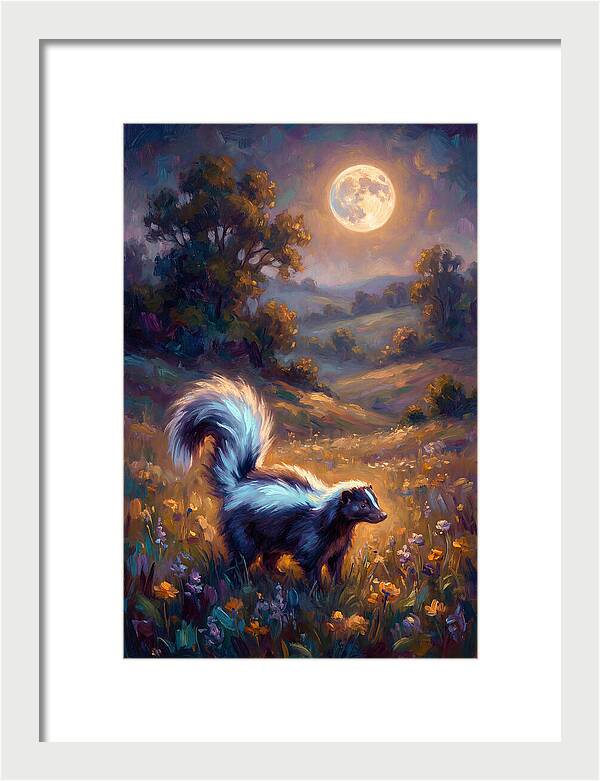 Skunk Under Moonlight