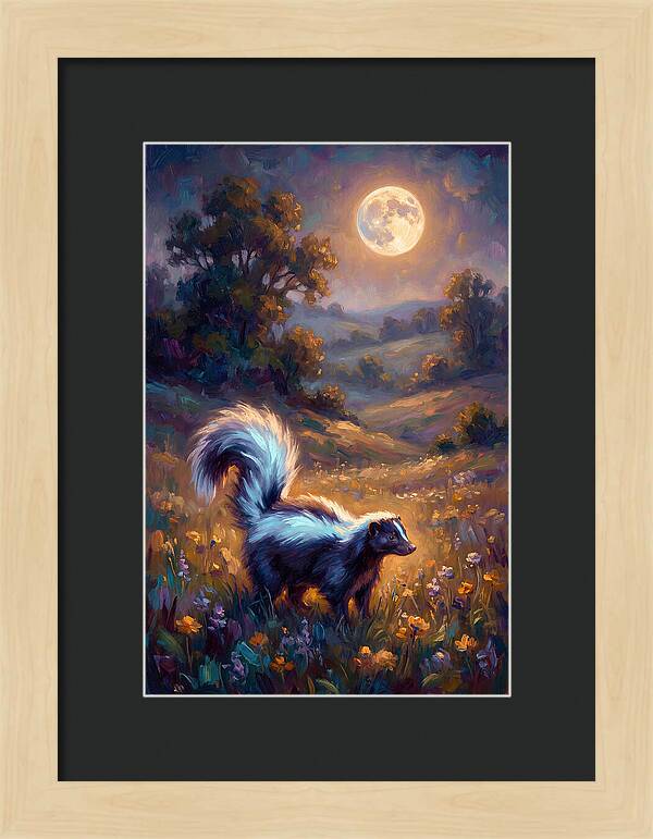 Skunk Under Moonlight