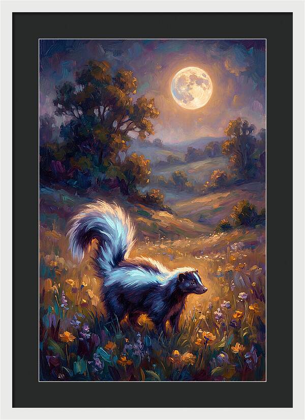 Skunk Under Moonlight