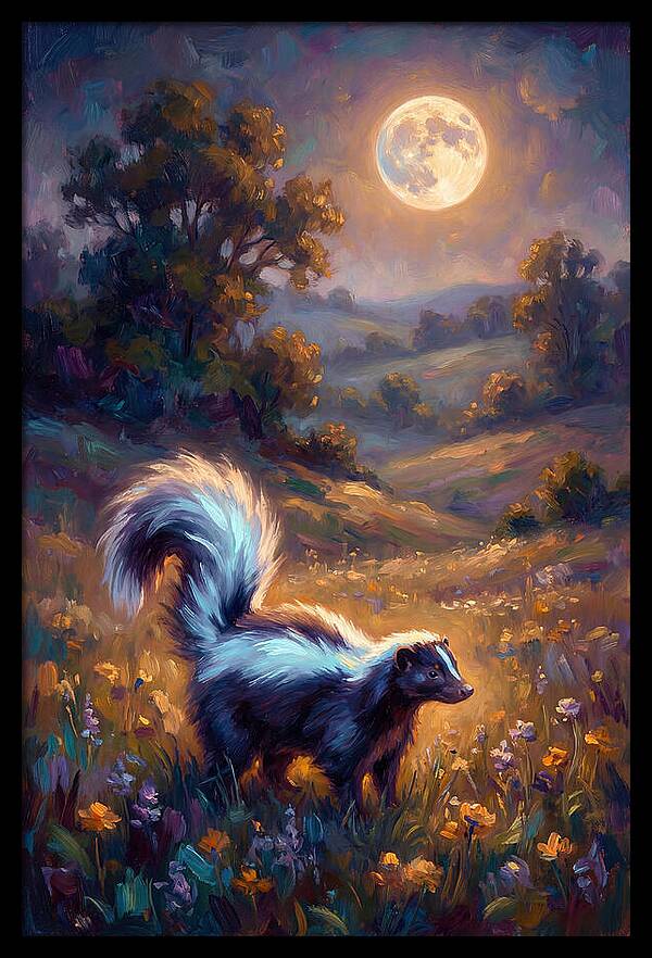 Skunk Under Moonlight