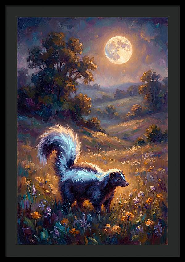 Skunk Under Moonlight