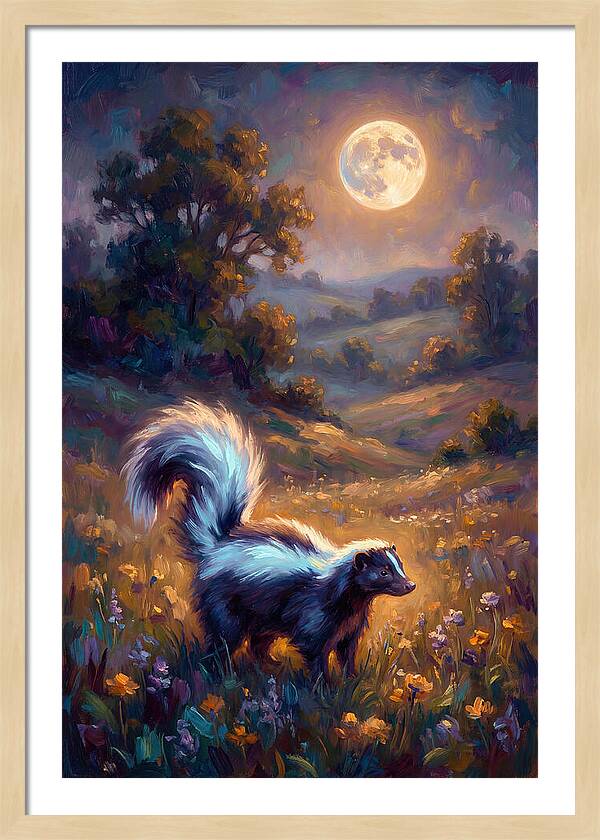 Skunk Under Moonlight