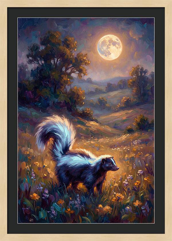 Skunk Under Moonlight