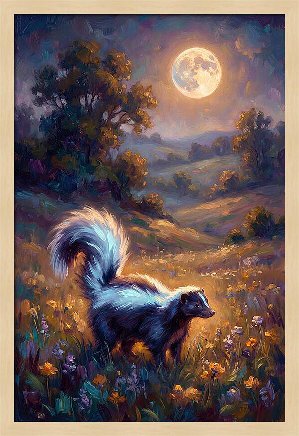 Skunk Under Moonlight
