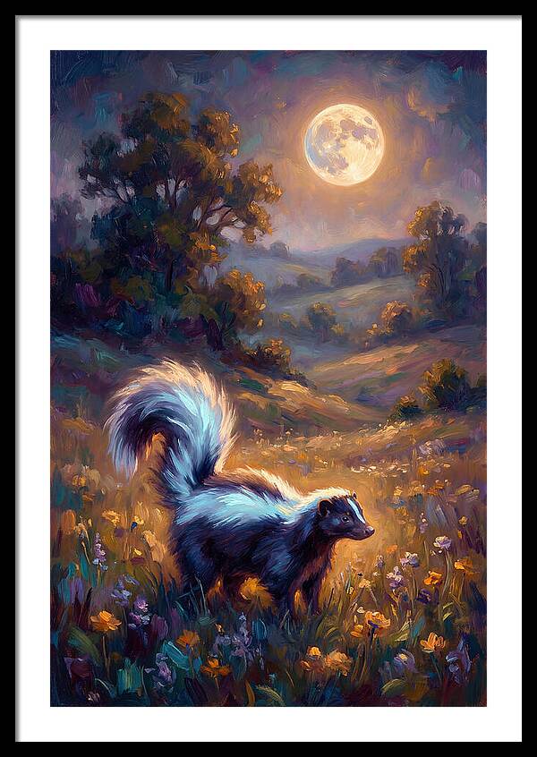 Skunk Under Moonlight