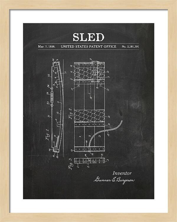 Sled Chalkboard Patent Us2181391a