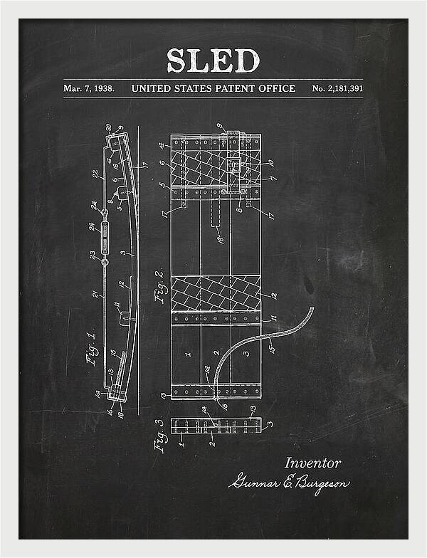 Sled Chalkboard Patent Us2181391a