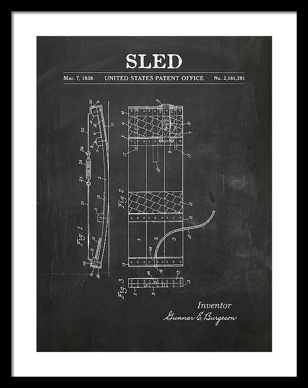 Sled Chalkboard Patent Us2181391a