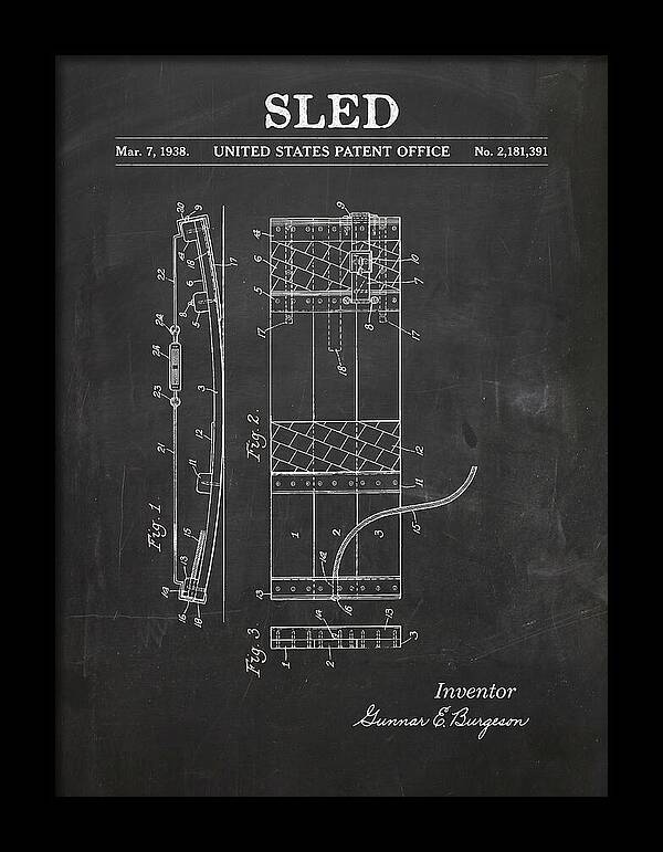 Sled Chalkboard Patent Us2181391a