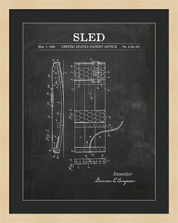 Sled Chalkboard Patent Us2181391a