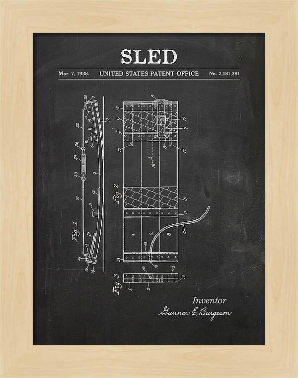 Sled Chalkboard Patent Us2181391a