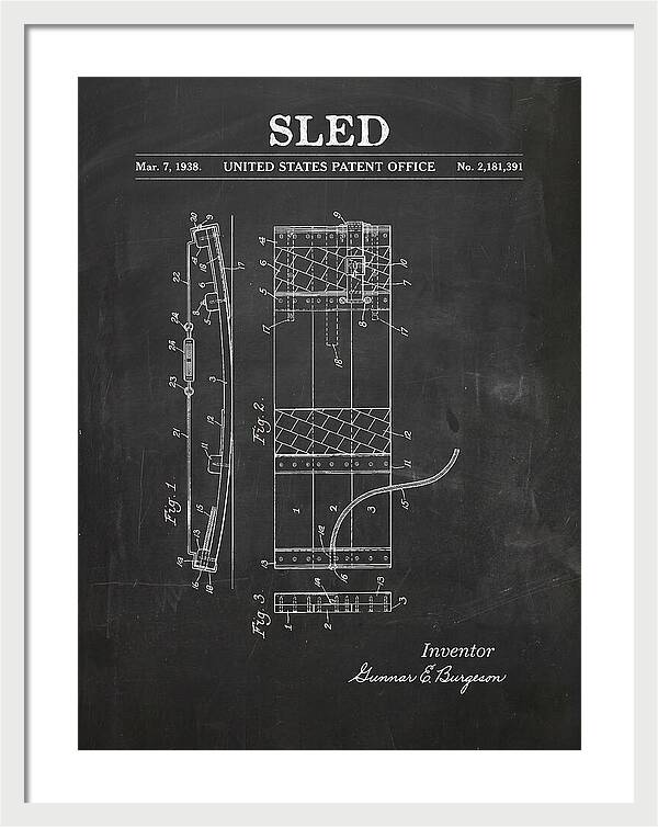 Sled Chalkboard Patent Us2181391a