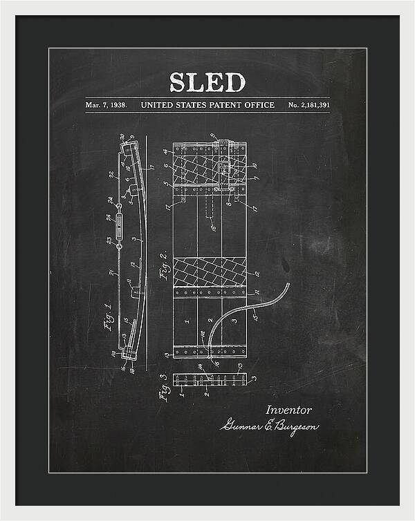 Sled Chalkboard Patent Us2181391a