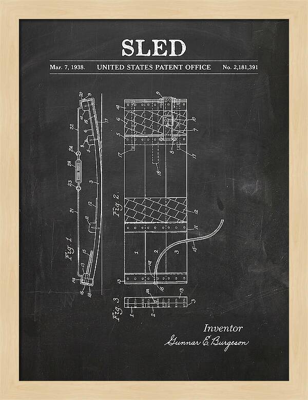Sled Chalkboard Patent Us2181391a