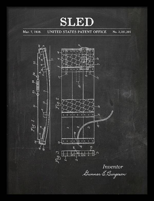 Sled Chalkboard Patent Us2181391a
