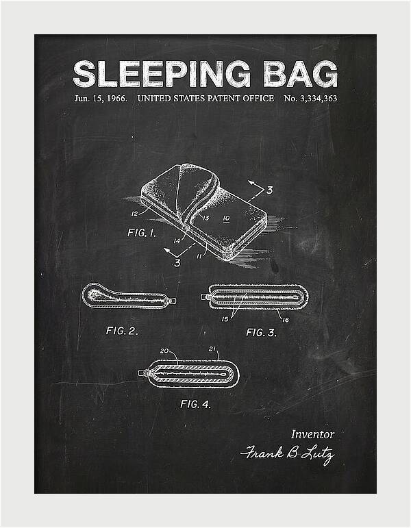 Sleeping Bag Chalkboard Patent Us3334363a