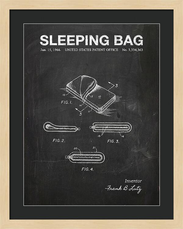 Sleeping Bag Chalkboard Patent Us3334363a