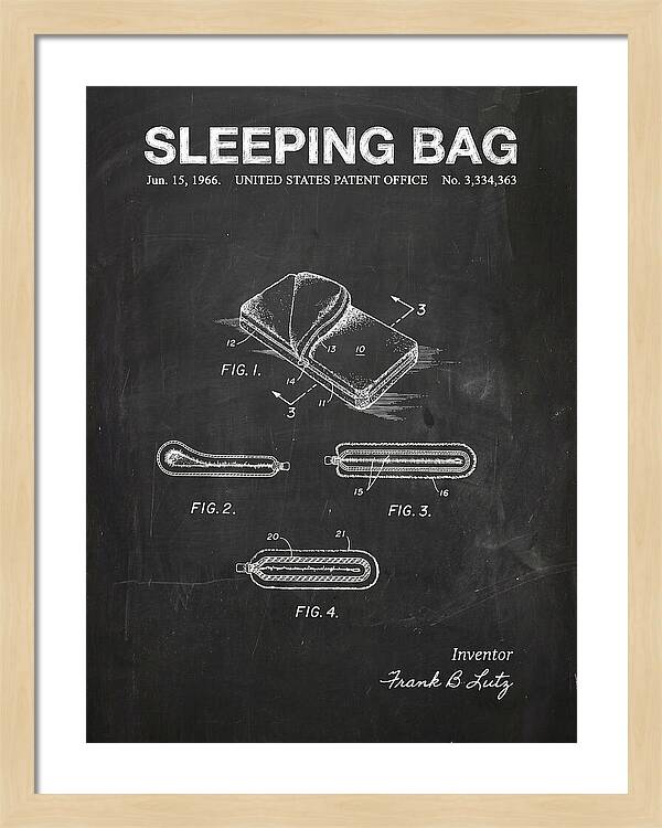 Sleeping Bag Chalkboard Patent Us3334363a