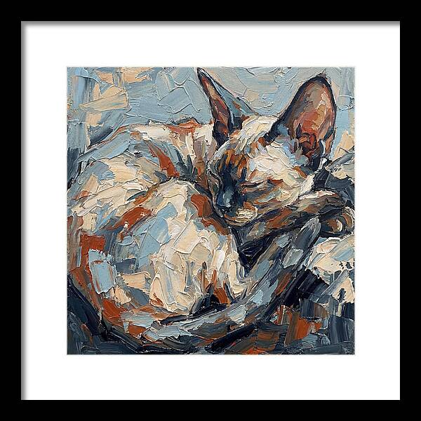 Sleeping Devon Rex Cat