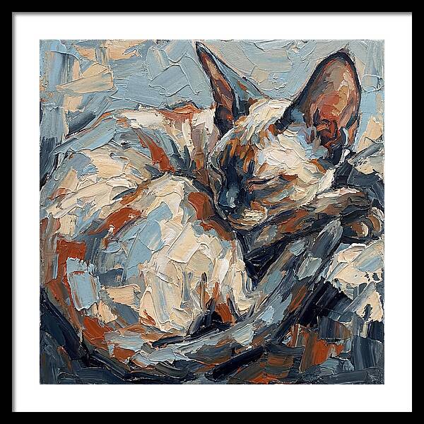 Sleeping Devon Rex Cat