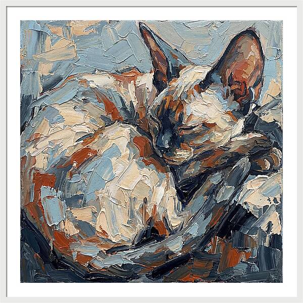 Sleeping Devon Rex Cat