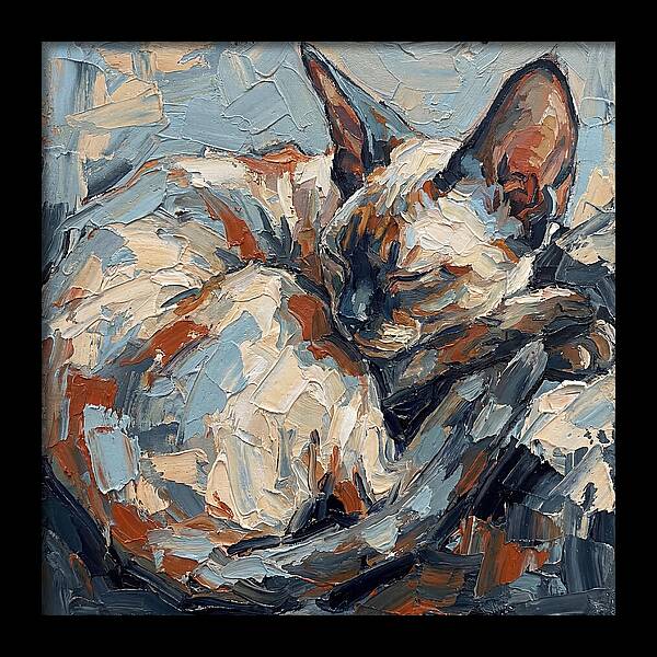 Sleeping Devon Rex Cat