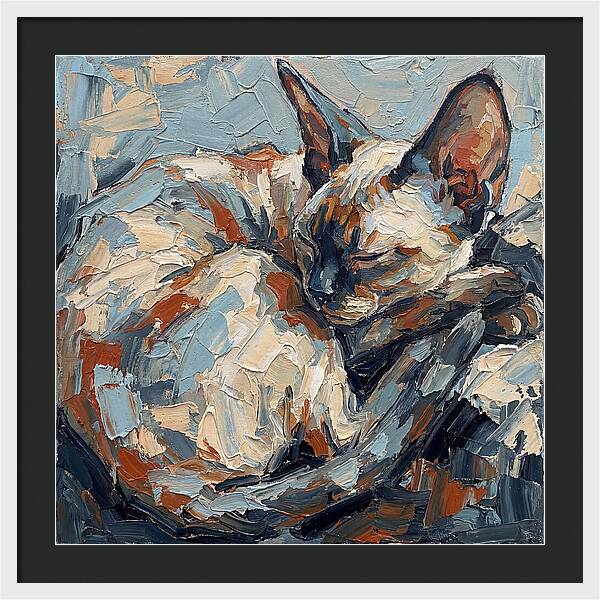 Sleeping Devon Rex Cat