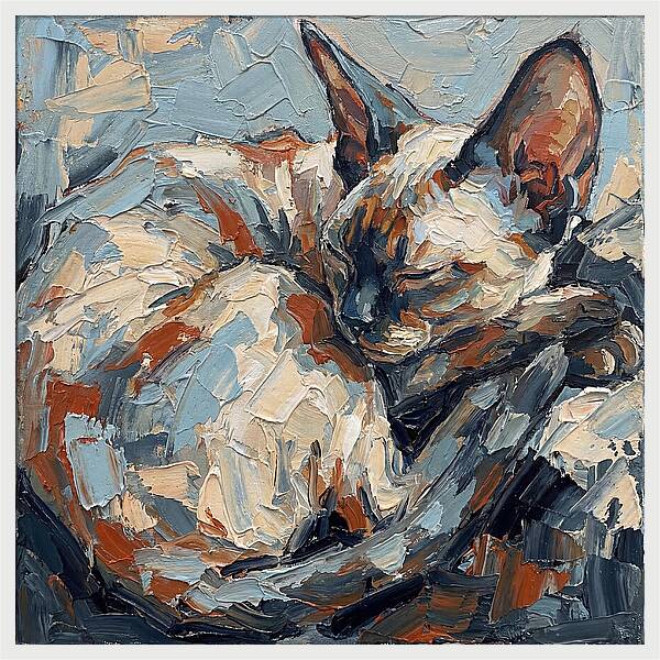 Sleeping Devon Rex Cat