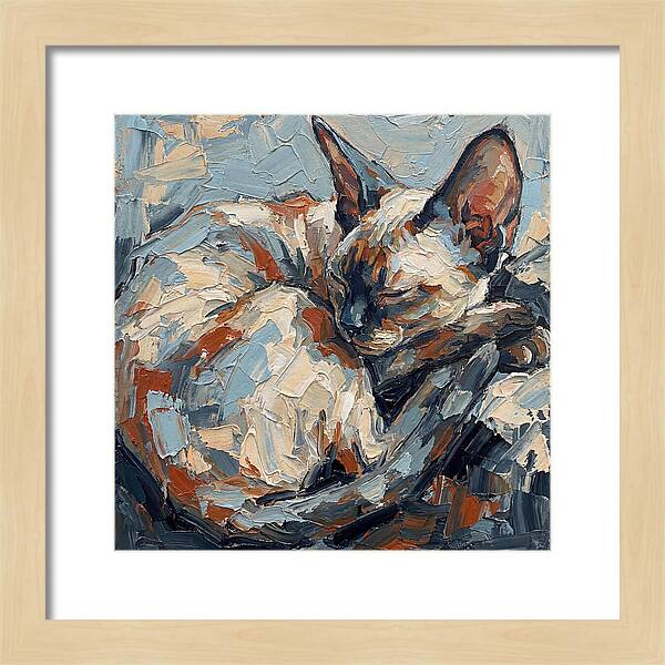 Sleeping Devon Rex Cat