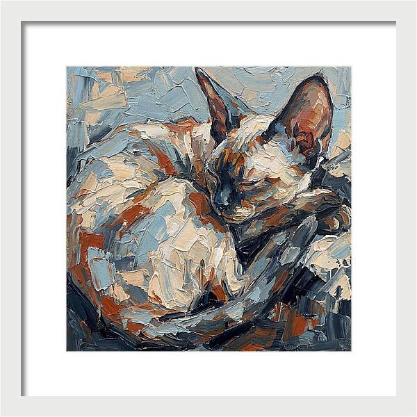 Sleeping Devon Rex Cat