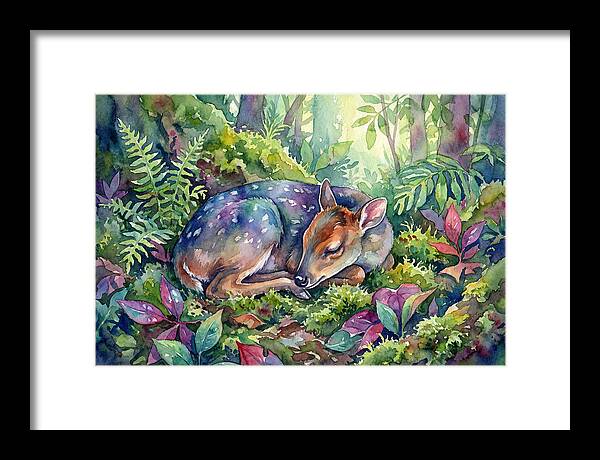 Sleeping Duiker In Lush Forest