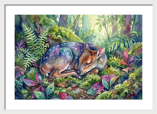 Sleeping Duiker In Lush Forest