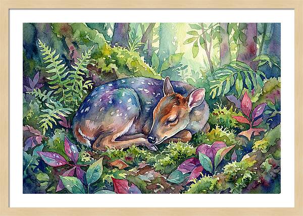 Sleeping Duiker In Lush Forest