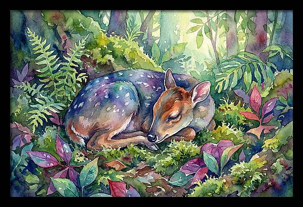 Sleeping Duiker In Lush Forest