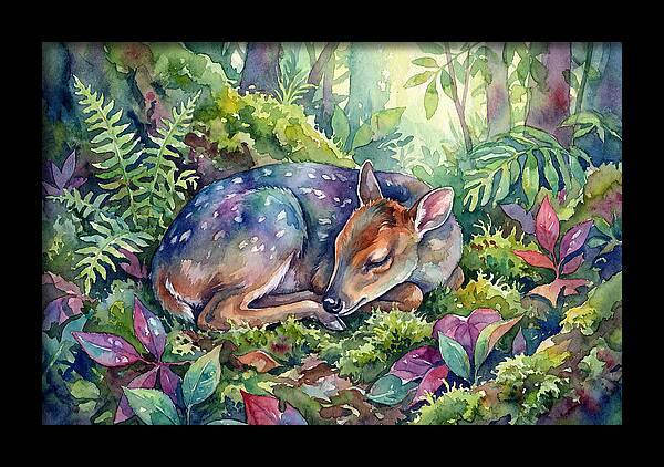 Sleeping Duiker In Lush Forest